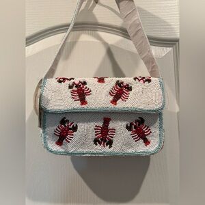 Viral Beaded Bag Lobster Tjmaxx White Blue NWT
